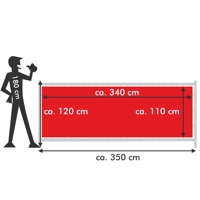 340 x 110 cm | Bauzaunbanner selbst gestalten, Mesh Premium