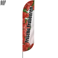 Erdbeeren Beachflag, 3 Modelle, 4 Größen (2650)