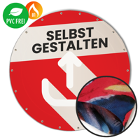 Runde Banner selbst gestalten in Wunschgröße, Textil Flag
