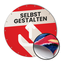 Runde Banner selbst gestalten in Wunschgröße, PVC Basic